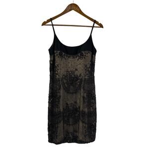 Vie By Victoria Royal Party Dress Black 8 Heavy Beaded Cocktail Vintage